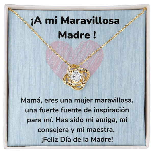 ¡A mi Maravillosa Madre ! Collar Para Mamá Nudo de Amor (LoveKnot) Jewelry/LoveKnot Acabado en Oro Amarillo de 18 quilates Cajita Estándar (GRATIS) 