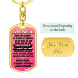 A mi Nieta - Llavero para la Nieta - Mejores Capítulo Jewelry ShineOn Fulfillment Dog Tag with Swivel Keychain (Gold) Yes 