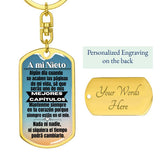 A mi Nieto - Llavero para el Nieto - Mejores Capítulo Jewelry ShineOn Fulfillment Dog Tag with Swivel Keychain (Gold) Yes 