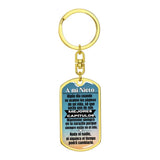 A mi Nieto - Llavero para el Nieto - Mejores Capítulo Jewelry ShineOn Fulfillment Dog Tag with Swivel Keychain (Gold) No 