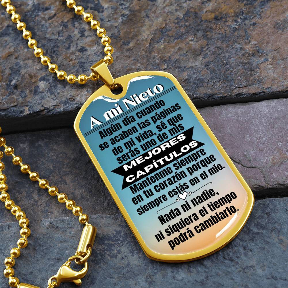 A mi Nieto - Los Mejores Capítulos - Collar Placa Militar Jewelry ShineOn Fulfillment Military Chain (Gold) No 