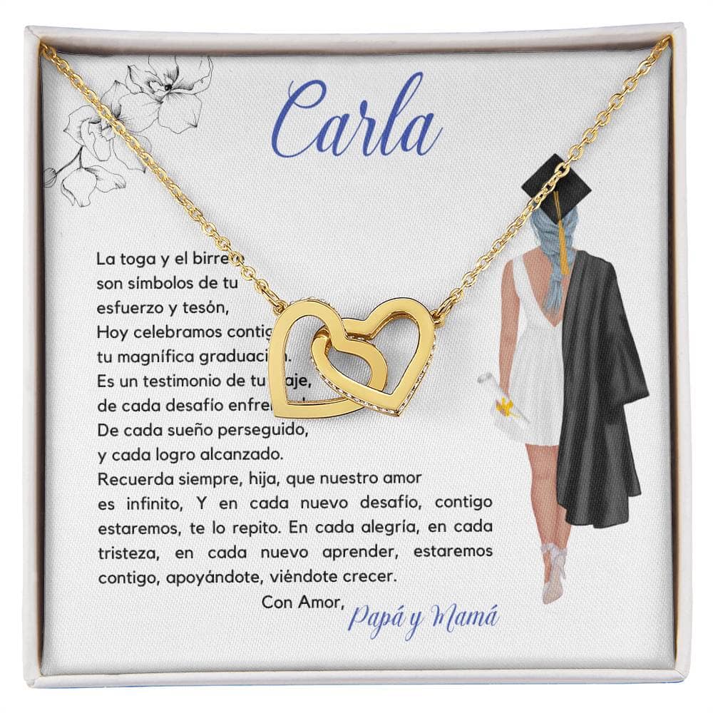 Abrazo del Corazón: Collar Corazones Entrelazados para Celebrar Tu Graduación Jewelry/InterlockingHearts Acabado en Oro Amarillo de 18 quilates Standard Box 