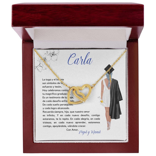 Abrazo del Corazón: Collar Corazones Entrelazados para Celebrar Tu Graduación Jewelry/InterlockingHearts Acabado en Oro Amarillo de 18 quilates Luxury Box 