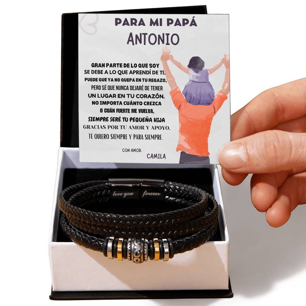 "Abrazo Eterno" - Brazalete de Amor Incondicional para Papá Jewelry ShineOn Fulfillment Caja de Dos Tonos 
