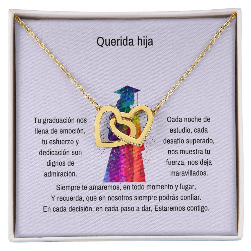 Abrazo Eterno: Un Collar de Corazones para Su Triunfo Jewelry/InterlockingHearts Acabado en Oro Amarillo de 18 quilates Standard Box 