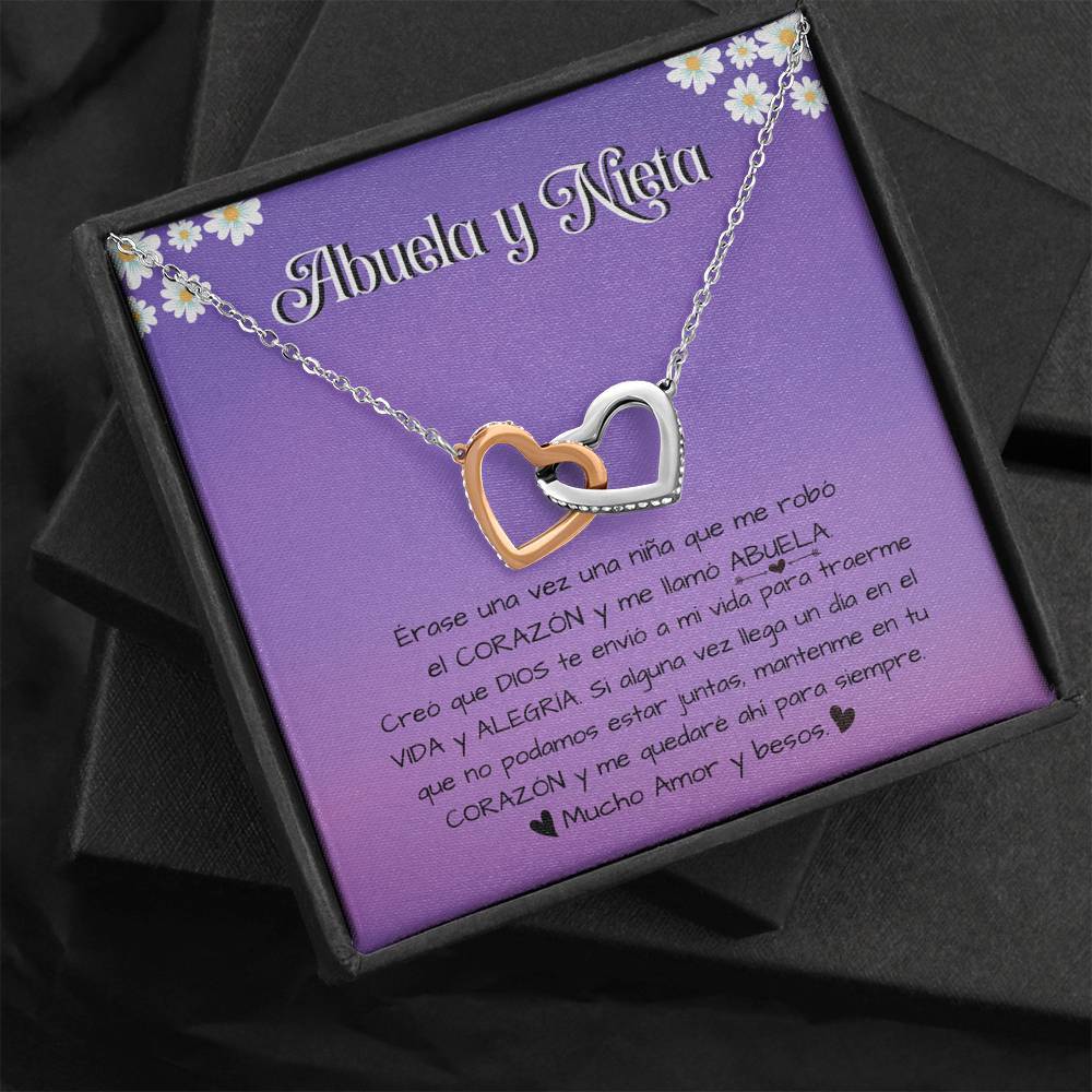 Abuela y Nieta - - Collar Corazones entrelazados Jewelry/InterlockingHearts Caja de Regalo Incluida 