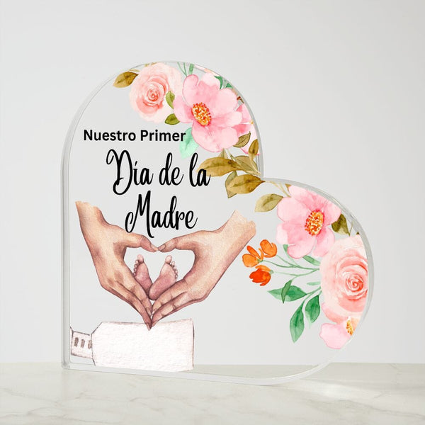 Acrílico Cristalino Personalizado en Forma de Corazón: Primer Día de la Madre Inolvidable para Mamás Primerizas Jewelry ShineOn Fulfillment 
