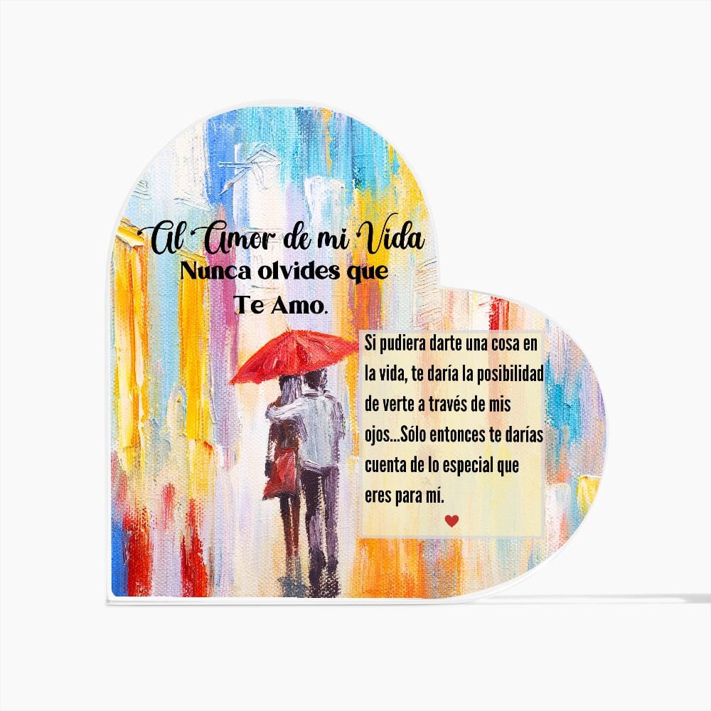 Al Amor de mi vida Acrílico - Regalo Perfecto -Placa cristalina Personalizada Acrylic/Heart ShineOn Fulfillment 