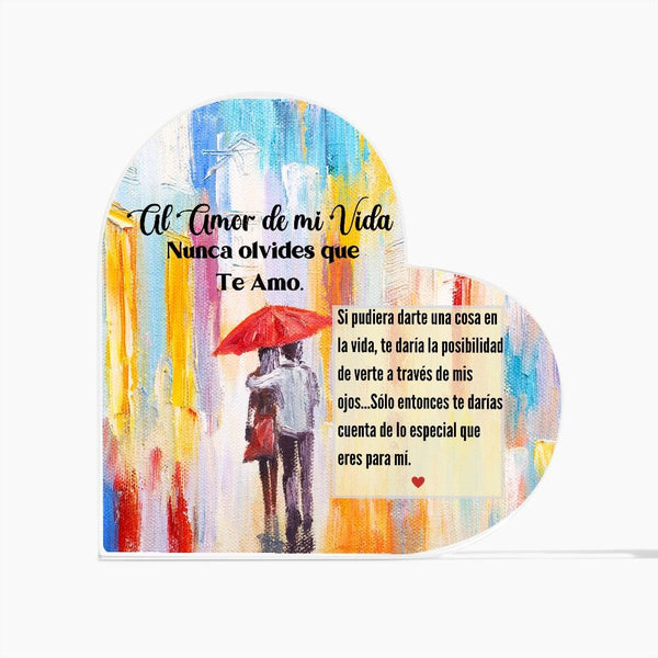 Al Amor de mi vida Acrílico - Regalo Perfecto -Placa cristalina Personalizada Acrylic/Heart ShineOn Fulfillment 