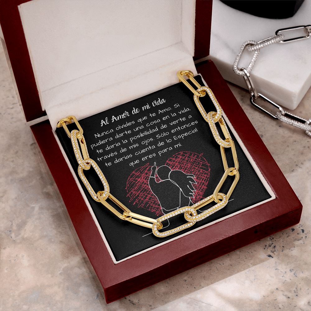 Al Amor de mi vida -Collar Por siempre enlazados - Forever Linked Jewelry 14K Yellow Gold Finish 