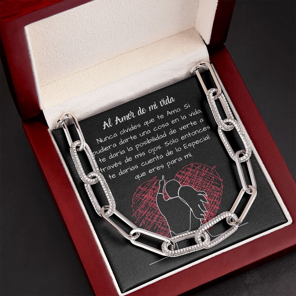 Al Amor de mi vida -Collar Por siempre enlazados - Forever Linked Jewelry 14K White Gold Finish 