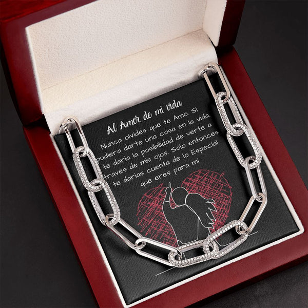 Al Amor de mi vida -Collar Por siempre enlazados - Forever Linked Jewelry 14K White Gold Finish 