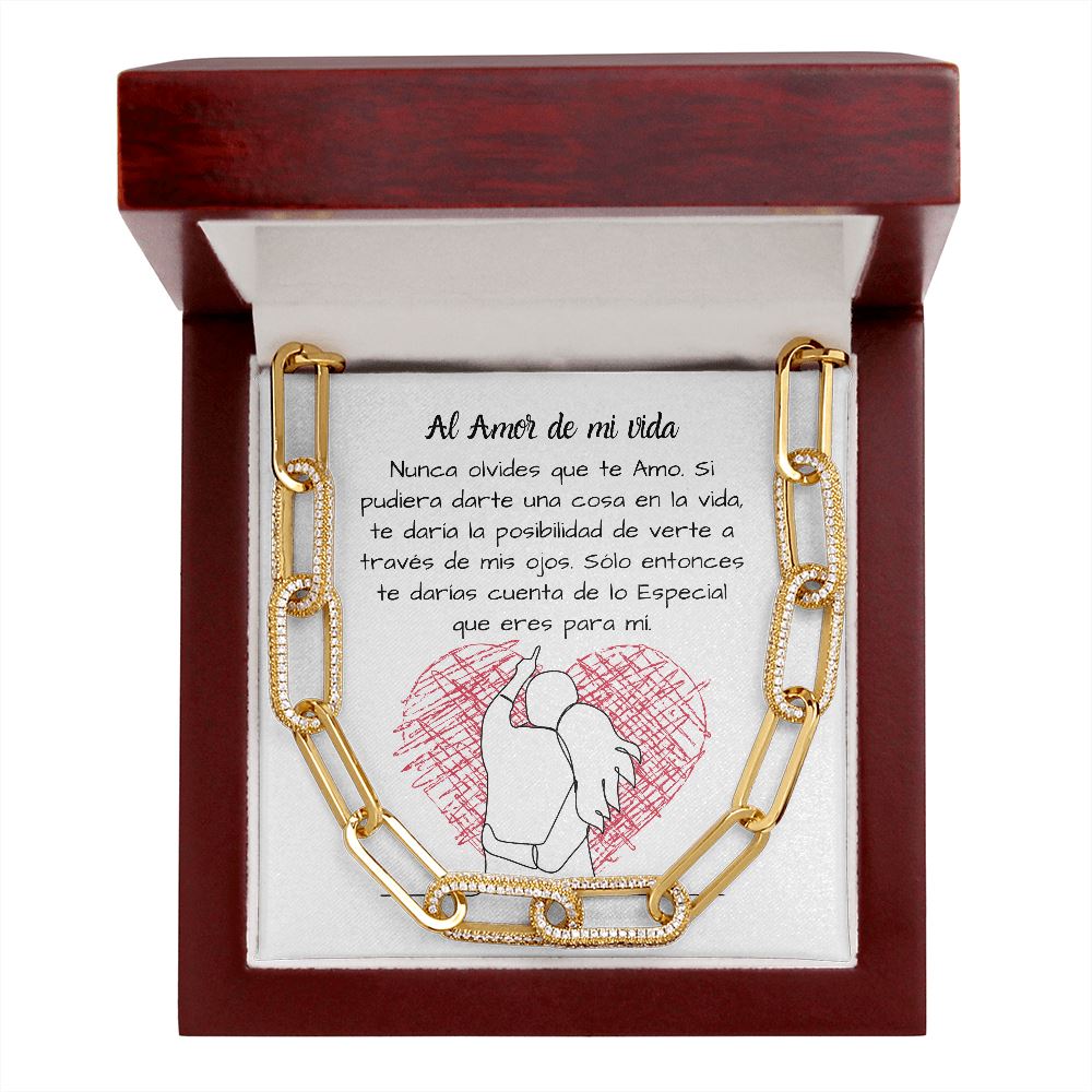 Al Amor de mi vida -Collar Por siempre enlazados - Forever Linked - White card Jewelry 