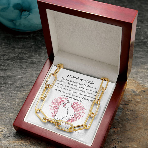Al Amor de mi vida -Collar Por siempre enlazados - Forever Linked - White card Jewelry 
