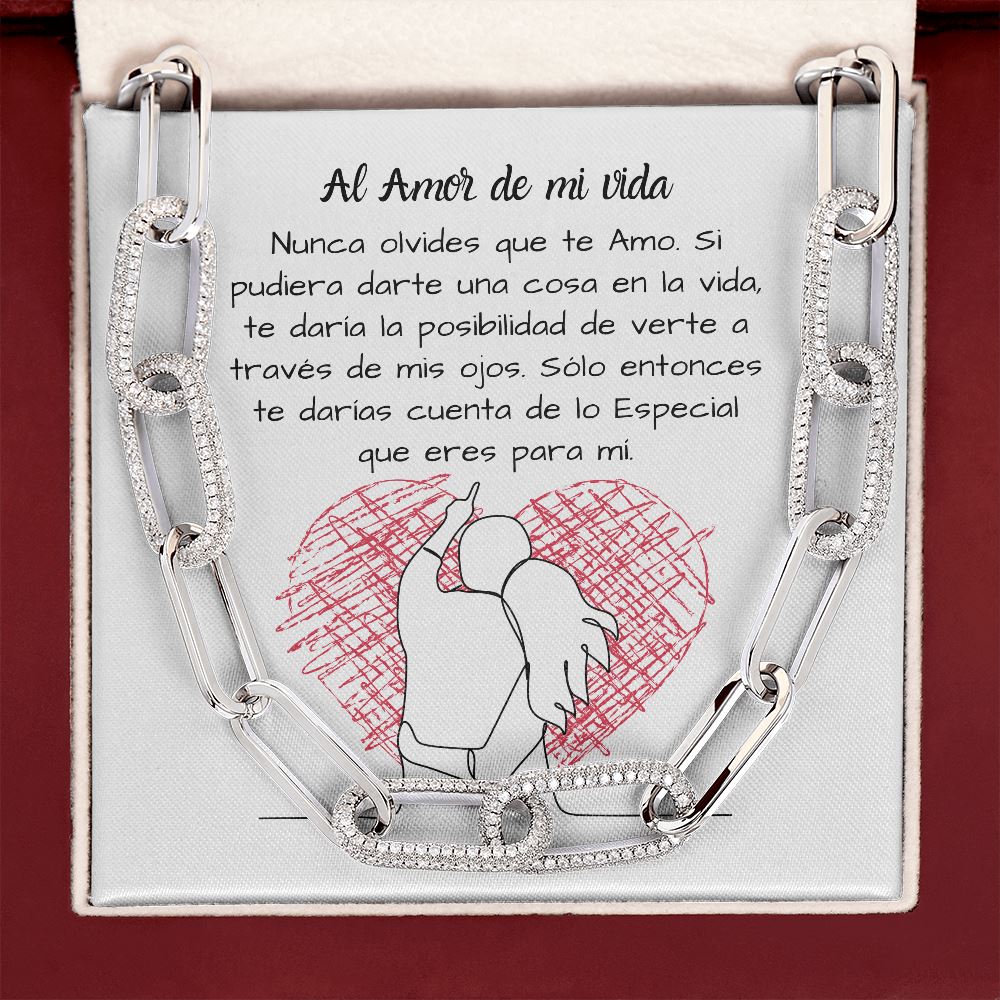 Al Amor de mi vida -Collar Por siempre enlazados - Forever Linked - White card Jewelry 