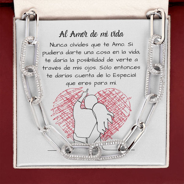 Al Amor de mi vida -Collar Por siempre enlazados - Forever Linked - White card Jewelry 