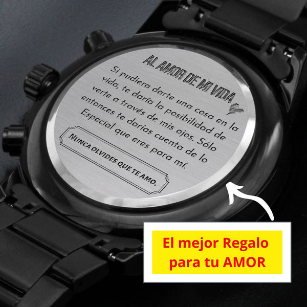 Al Amor de mi Vida - Reloj Cronógrafo Negro Jewelry/Watch 