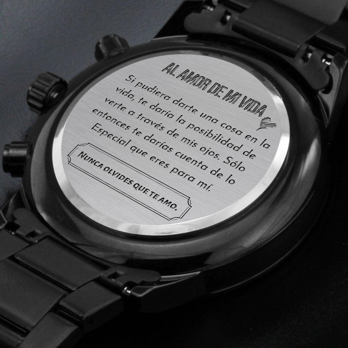 Al Amor de mi Vida - Reloj Cronógrafo Negro Jewelry/Watch 