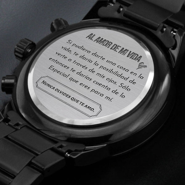 Al Amor de mi Vida - Reloj Cronógrafo Negro Jewelry/Watch 