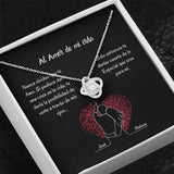 AL AMOR DE MI VIDA (Tarjeta PERSONALIZADA) - collar Love Knot (Nudo de Amor) Oro blanco de 14k Jewelry ShineOn Fulfillment 