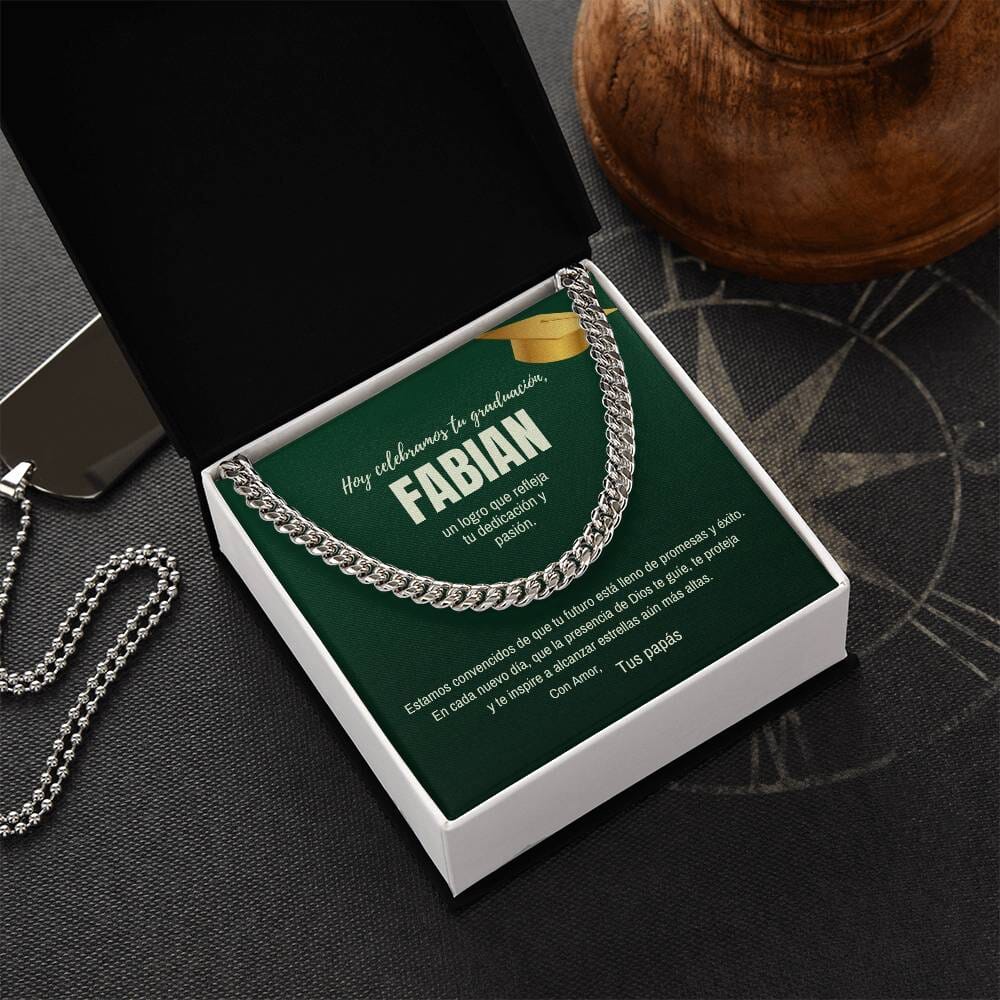 Alas para Soñar: Una Tarjeta de Graduación que Encierra Promesas y Amor Eterno Jewelry/CubanLink Stainless Steel Standard Box 