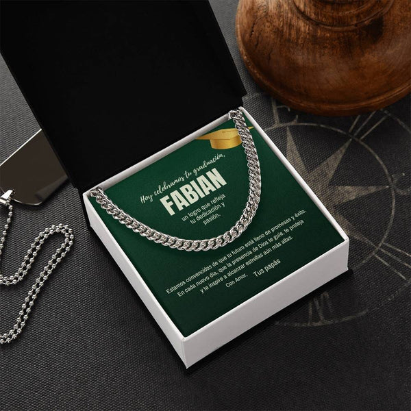 Alas para Soñar: Una Tarjeta de Graduación que Encierra Promesas y Amor Eterno Jewelry/CubanLink Stainless Steel Standard Box 