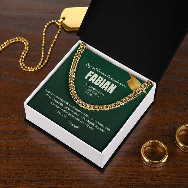 Alas para Soñar: Una Tarjeta de Graduación que Encierra Promesas y Amor Eterno Jewelry/CubanLink 14K Yellow Gold Finish Standard Box 