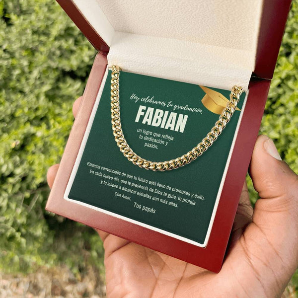 Alas para Soñar: Una Tarjeta de Graduación que Encierra Promesas y Amor Eterno Jewelry/CubanLink 14K Yellow Gold Finish Luxury Box 