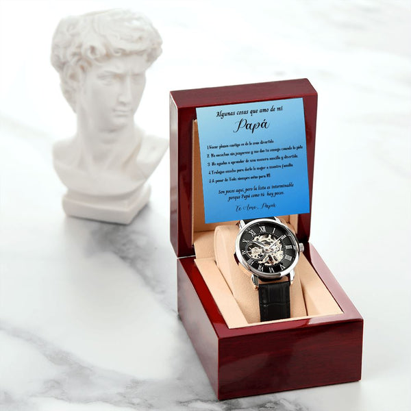 Algunas cosas que amo de mi papá - Con Reloj elegante para regalarle a Papá Jewelry/Watch 