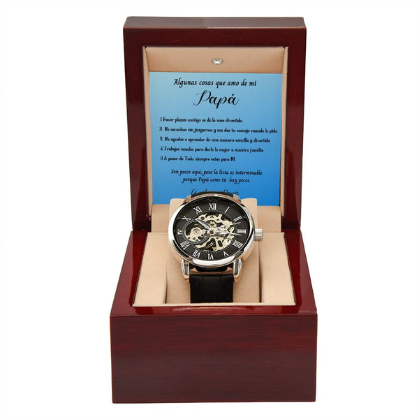 Algunas cosas que amo de mi papá - Con Reloj elegante para regalarle a Papá Jewelry/Watch 