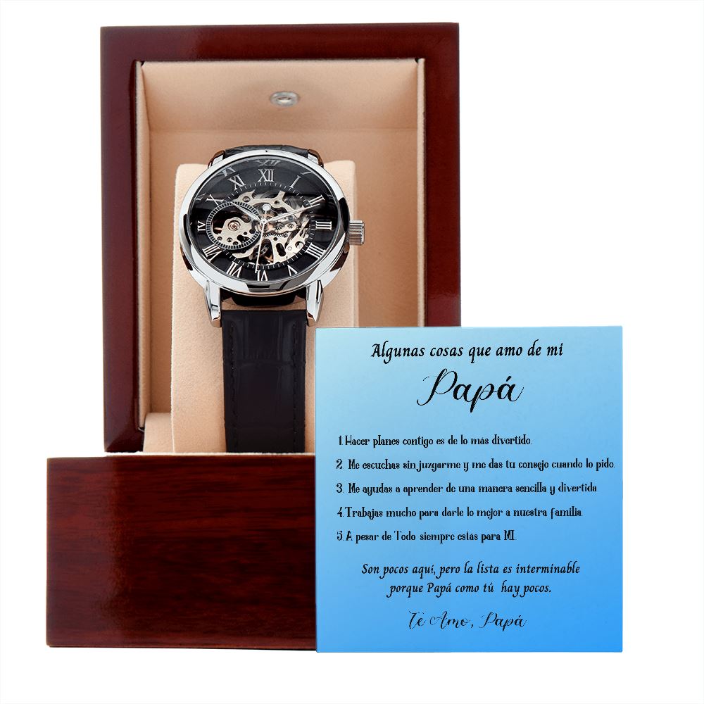 Algunas cosas que amo de mi papá - Con Reloj elegante para regalarle a Papá Jewelry/Watch 