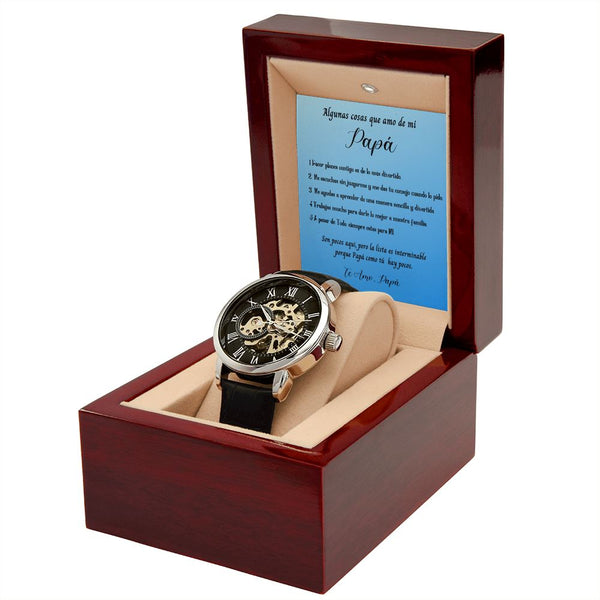 Algunas cosas que amo de mi papá - Con Reloj elegante para regalarle a Papá Jewelry/Watch 