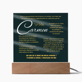 Alma de Carmen: Placa de Acrílico Iluminada Acrylic/Square ShineOn Fulfillment Acrílico Premium Base de Madera Con LUZ LED 