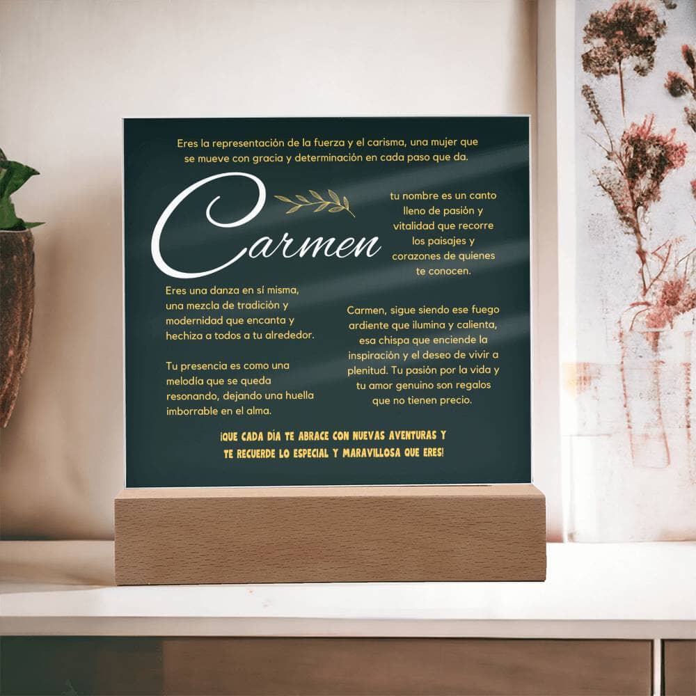 Alma de Carmen: Placa de Acrílico Iluminada Acrylic/Square ShineOn Fulfillment 
