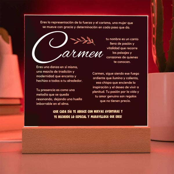 Alma de Carmen: Placa de Acrílico Iluminada Acrylic/Square ShineOn Fulfillment 