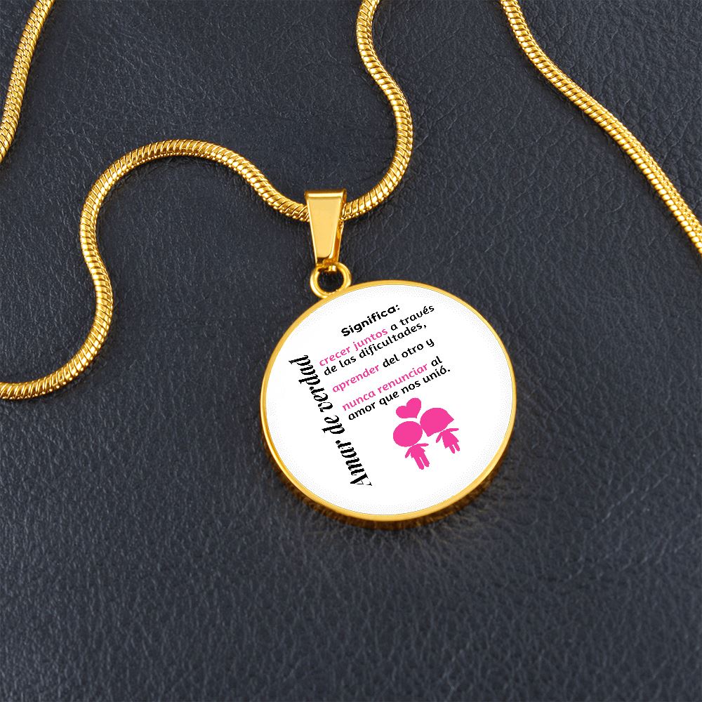 Amar de verdad significa - Collar redondo para la mujer amada Jewelry 