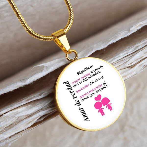 Amar de verdad significa - Collar redondo para la mujer amada Jewelry 