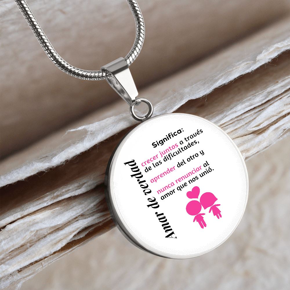 Amar de verdad significa - Collar redondo para la mujer amada Jewelry 