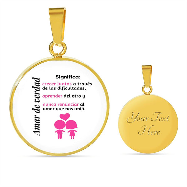 Amar de verdad significa - Collar redondo para la mujer amada Jewelry Luxury Necklace (Gold) Yes 