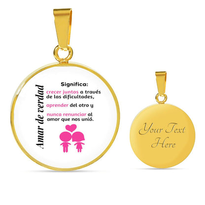 Amar de verdad significa - Collar redondo para la mujer amada Jewelry Luxury Necklace (Gold) Yes 