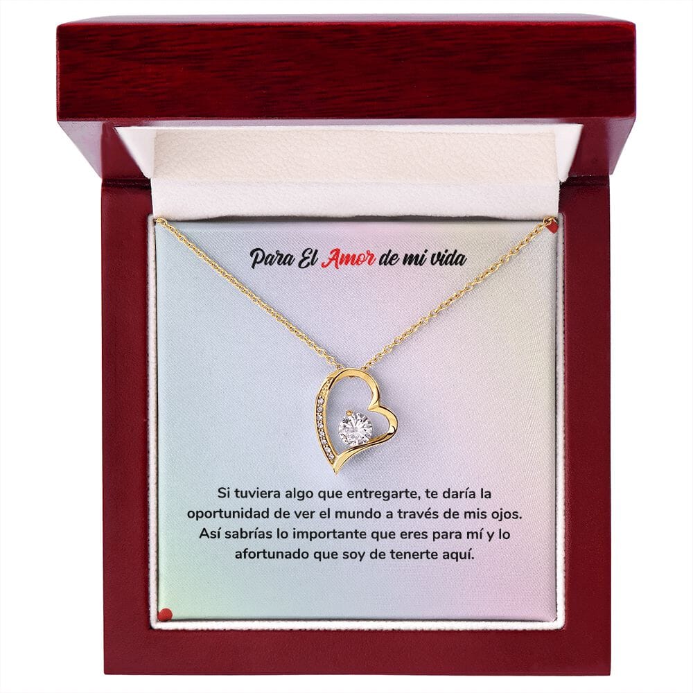 Amor de Siempre - Collar Regalo de Amor Jewelry ShineOn Fulfillment Acabado en Oro Amarillo de 18 quilates. Cajita de Lujo con Luz Led 