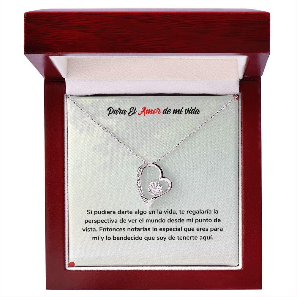 Amor Eterno - Collar de Amor para el Amor de mi Vida Jewelry ShineOn Fulfillment Acabado en oro blanco de 14 k Cajita de Lujo con Luz Led 