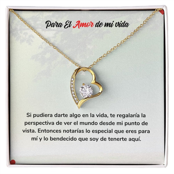 Amor Eterno - Collar de Amor para el Amor de mi Vida Jewelry Acabado en Oro Amarillo de 18 quilates. Cajita Estandard (Gratis) 
