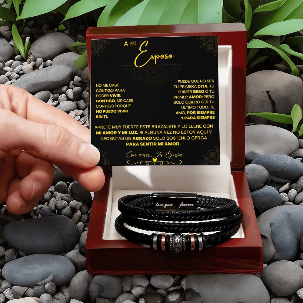 Amor Infinito: Pulsera Grabada 'Te Amo Siempre' - El Regalo Perfecto de una Esposa a su Esposo Jewelry/bracelet 