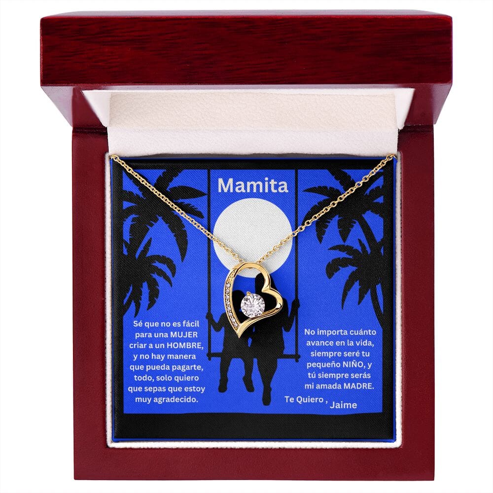 Amor y Gratitud Eterna: El Vínculo Inquebrantable entre Madre e Hijo - Collar Forever Love Jewelry/ForeverLove Acabado en Oro Amarillo de 18 quilates Luxury Box 