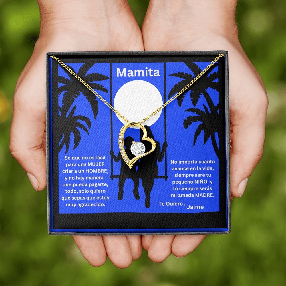 Amor y Gratitud Eterna: El Vínculo Inquebrantable entre Madre e Hijo - Collar Forever Love Jewelry/ForeverLove Acabado en Oro Amarillo de 18 quilates Standard Box 