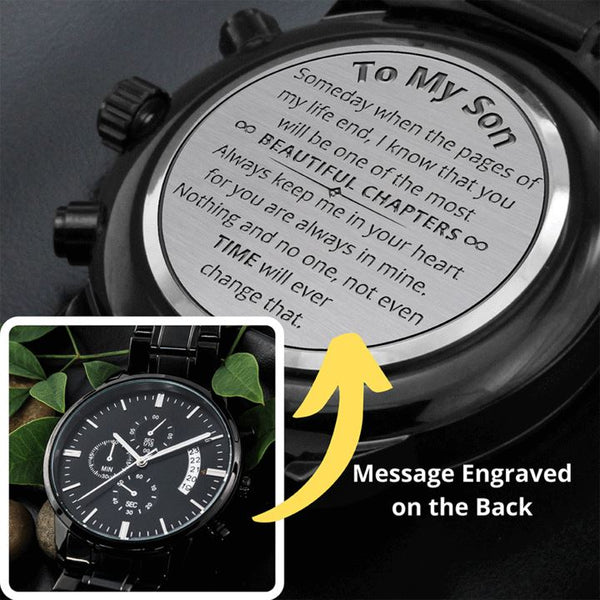 An Extraordinary Gift For an Exceptional Son ( Hijo ) - Chronograph watch -Mensaje en Inglés Jewelry Standard Box 