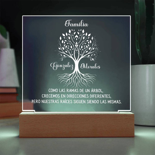 Árbol Familiar de Raíces - Placa de Acrílico Personalizable con Iluminación LED Acrylic/Square ShineOn Fulfillment 