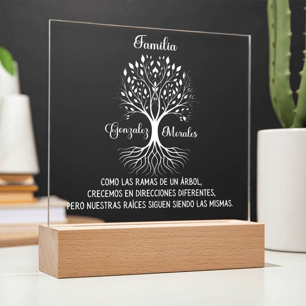 Árbol Familiar de Raíces - Placa de Acrílico Personalizable con Iluminación LED Acrylic/Square ShineOn Fulfillment 