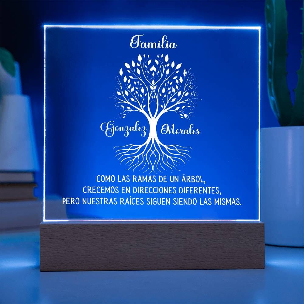 Árbol Familiar de Raíces - Placa de Acrílico Personalizable con Iluminación LED Acrylic/Square ShineOn Fulfillment 